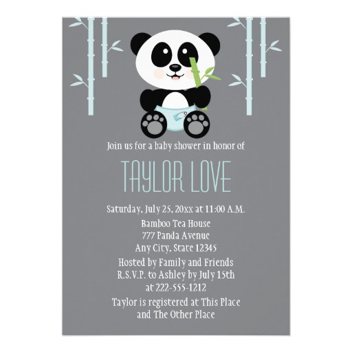 Personalized Panda Invitations Custominvitations4u Com