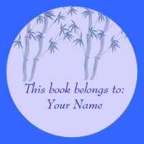 Blue bamboo, This book belongs... stickers