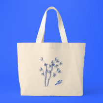 Blue bamboo tote bags