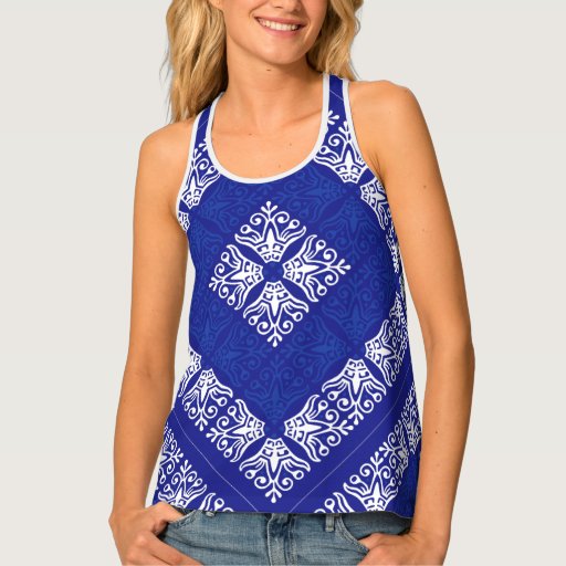 Blue Bandana Design Tank Top Zazzle