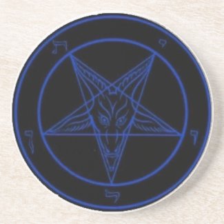 Blue Baphomet Drink Coaster or Ritual Alter Piece coaster