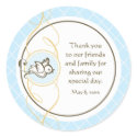 Blue Baptism/Christening Favor Sticker sticker