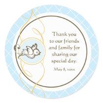 Blue Baptism/Christening Favor Sticker