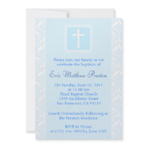 Blue Baptism/Christening Invitation