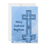 Blue Baptism Christening Invitations