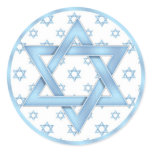 Blue Bar Mitzvah Cupcake Toppers Stickers