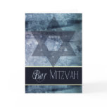 Blue Bar Mitzvah Invitation Cards