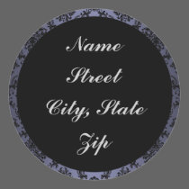 Blue Baroque Black Lace Address Labels stickers by mykajelina Blue Baroque Black Lace Address Labels stickers