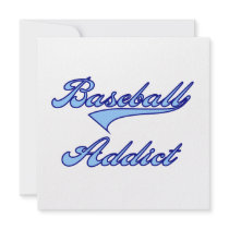 Blue Baseball Addict T-shirts and Gifts Custom Invitations