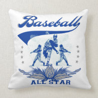 Blue Baseball All Star American MOJO Pillow throwpillow