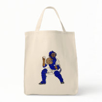 Blue baseball catcher canvas bag