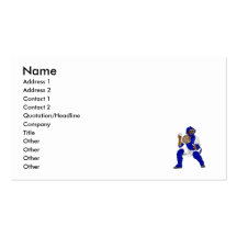 Blue baseball catcher business card