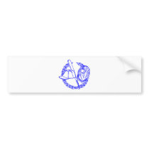 Blue Baseball Emblem Bumper Sticker