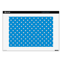 Blue Baseball Polka Dots 15" Laptop Skin