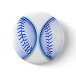 Blue Baseballs Buttons