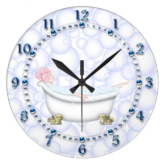Blue Bathroom Bubbles Clocks