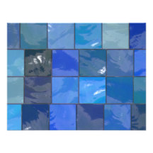 Blue Bathroom Tiles Design Custom Invitation