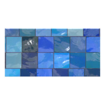 Blue Bathroom Tiles Design Customized Photo Card