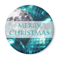 Blue Baubles 'Merry Christmas' fridge magnet