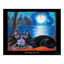 Blue Bayou Jazz Cat posters by chippyART Blue Bayou Jazz Cat posters