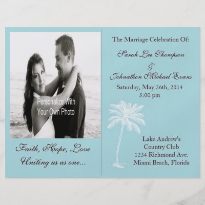 Our Blue Beach Getaway Wedding Programs presented as part of our destination