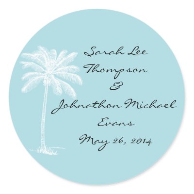 Blue Beach Getaway Wedding Seals/Stckers Stickers