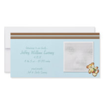 Blue Bear Baby Announcement Photo Cards