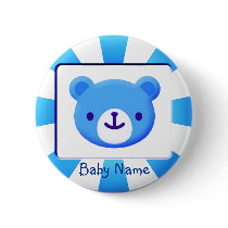 Blue Bear Baby Button by elenaind Blue Bear Baby Button