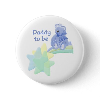 Blue Bear Daddy to Be Button by new_baby