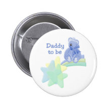 Blue Bear Daddy to Be Button