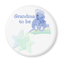 Blue Bear Grandma to Be Refrigerator Magnets