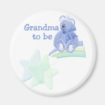 Blue Bear Grandma to Be Refrigerator Magnets