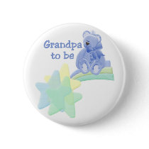 Blue Bear Grandpa to Be Button