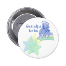 Blue Bear Grandpa to Be Button