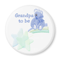 Blue Bear Grandpa to Be Fridge Magnet