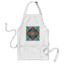 Blue Beige Ladder Fractal Aprons