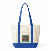 Blue Beige Ladder Fractal Tote Bag