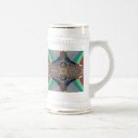 Blue Beige Ladder Fractal Coffee Mugs