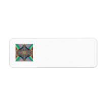 Blue Beige Ladder Fractal Custom Return Address Label