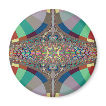 Blue Beige Ladder Fractal Magnet