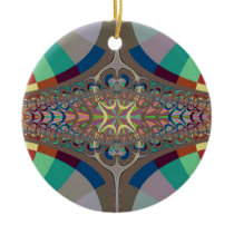 Blue Beige Ladder Fractal Ornament