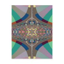 Blue Beige Ladder Fractal Postcards