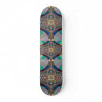 Blue Beige Ladder Fractal Custom Skate Board