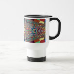 Blue Beige Ladder Fractal Travel Mug