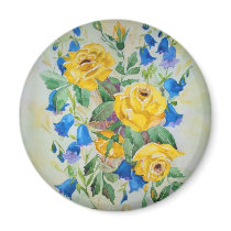 Blue bells with rose magnets