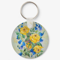 Blue bells with roses keychains