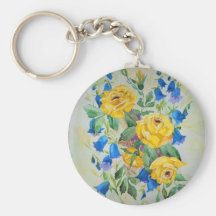 Blue bells with roses keychain
