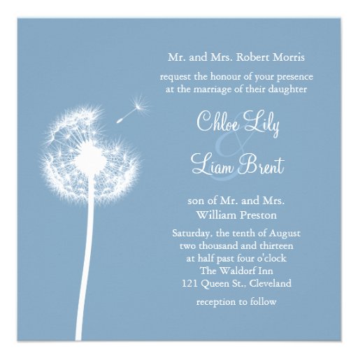 Blue Best Wishes! Wedding Invitation (blue)
