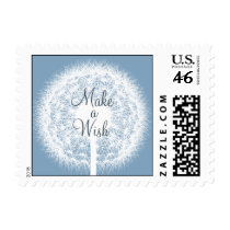 Blue Best Wishes! Wedding Stamp