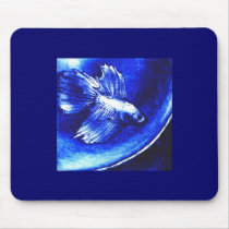 Blue Betta Mouse Pad